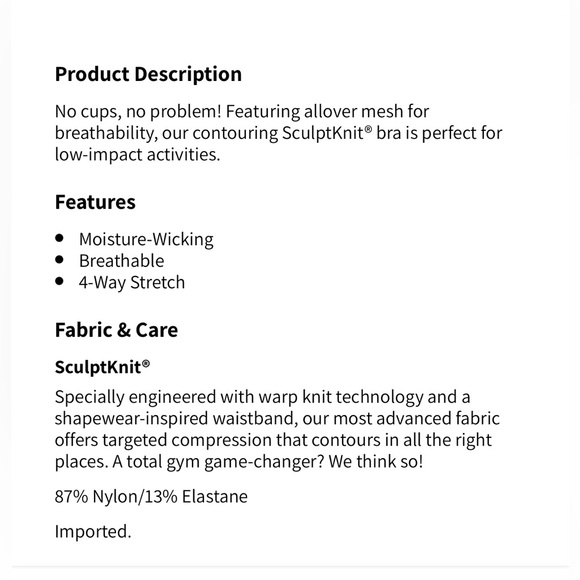 👑 2/$40 👑  Fabletics No-Bounce SculptKnit Bra - Picture 7 of 8